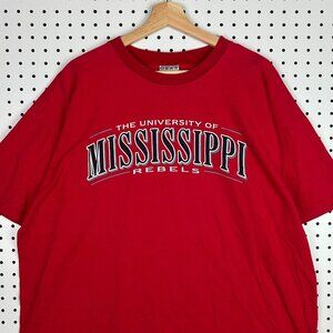 The University of Mississippi Rebels T Shirt Sz XXL Vintage Graphic USA Made 90s
